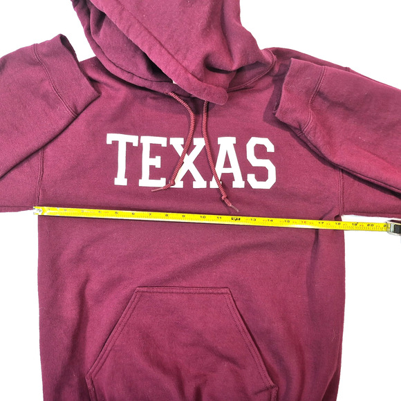 State of Texas Burgundy Hoodie – Size Small – College Style Sweatshirt - Picture 6 of 6